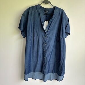 Universal Standard Perfect Chambray Short Sleeve Shirt